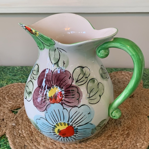 Vintage Floral painted pitcher and basin set, made in Japan - Picture 7 of 16